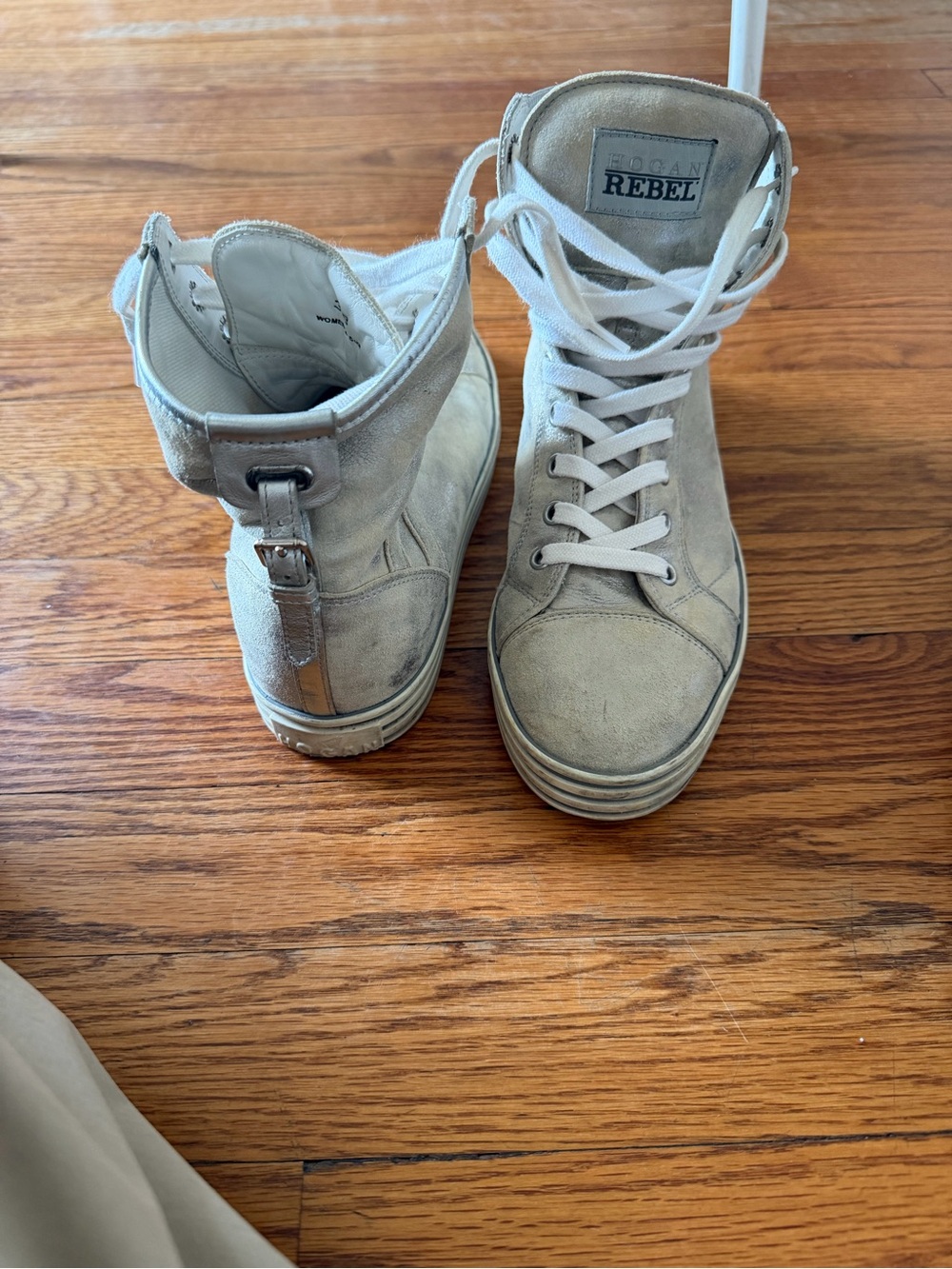 Hogan REBEL High-Top Sneakers in Light Gray/ silver